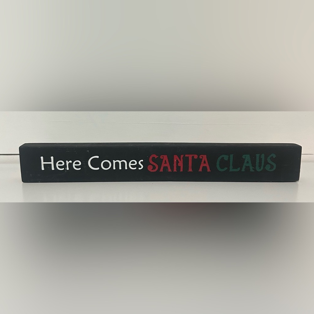 Black and Red Santa Sign
